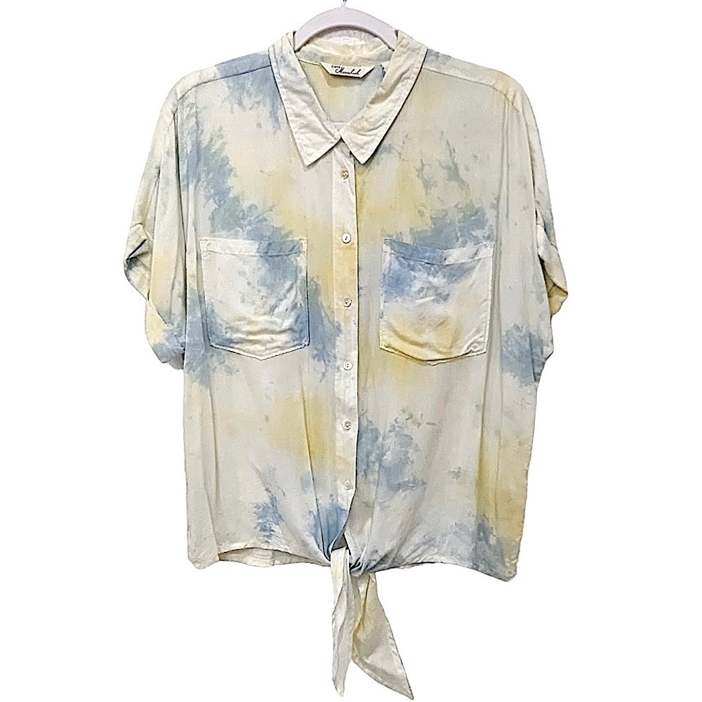 Caffe Marakesh Oversized Boxy Tie Dye Button Front Blouse Size Large